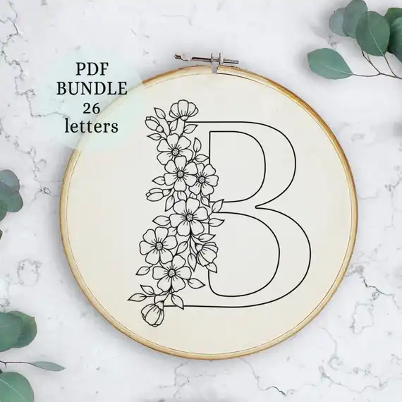 Floral Alphabet Patterns
