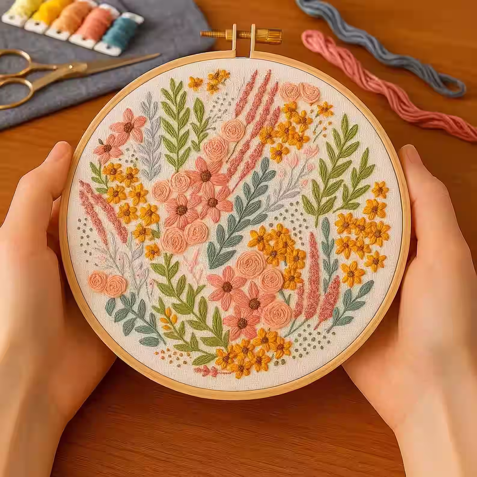 Embroidery in progress